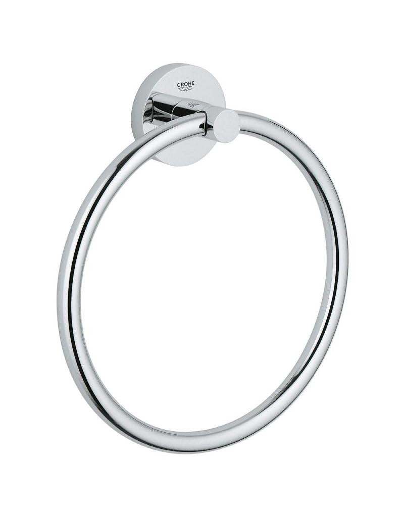 Grohe Essentials towel ring chrome finish, concealed fastening