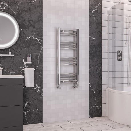 Eastbrook Wendove Curved Ladder Towel Radiator 1000mm x 400mm - Chrome - 41.0037 - TAP 'N' SHOWER