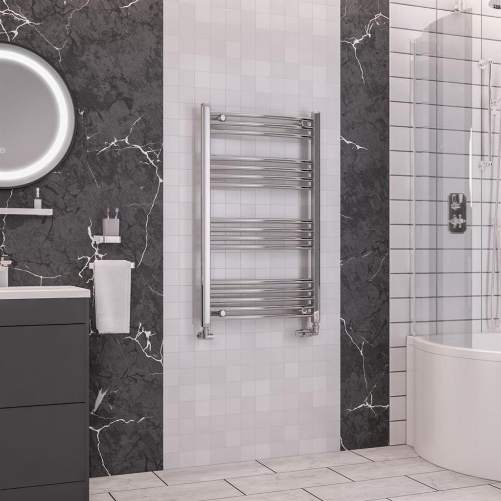 Eastbrook Wendover Curved Ladder Towel Radiator 1000mm x 600mm - Chrome - 41.0041 - TAP 'N' SHOWER