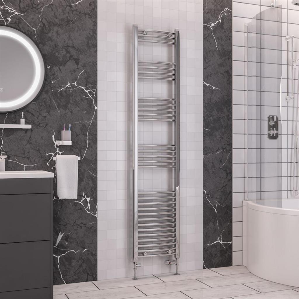 Eastbrook Wendover 1800mm x 400mm Curved Ladder Towel Radiator - Chrome - 41.0055 - TAP 'N' SHOWER