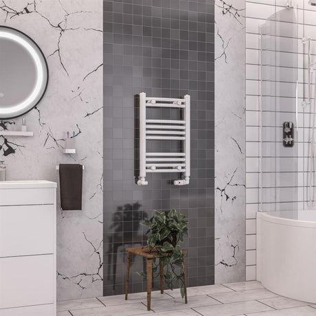 Eastbrook Wendover 600mm x 400mm Curved Ladder Towel Radiator - White - 41.0097 - TAP 'N' SHOWER