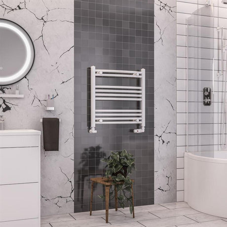 Eastbrook Wendover 600mm x 600mm Curved Ladder Towel Radiator - White - 41.0099 - TAP 'N' SHOWER