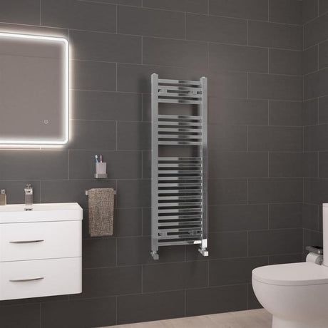 Eastbrook Biava Square 1200mm x 400mm Straight Ladder Towel Radiator - Chrome - 41.0110 - TAP 'N' SHOWER