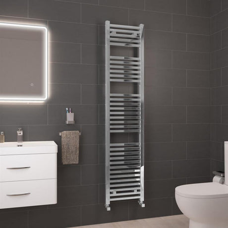 Eastbrook Biava Square 1800mm x 400mm Straight Ladder Towel Radiator - Chrome - 41.0111 - TAP 'N' SHOWER