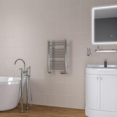 Eastbrook Biava Round 600mm x 400mm Straight Ladder Towel Radiator - Chrome - 41.0145 - TAP 'N' SHOWER