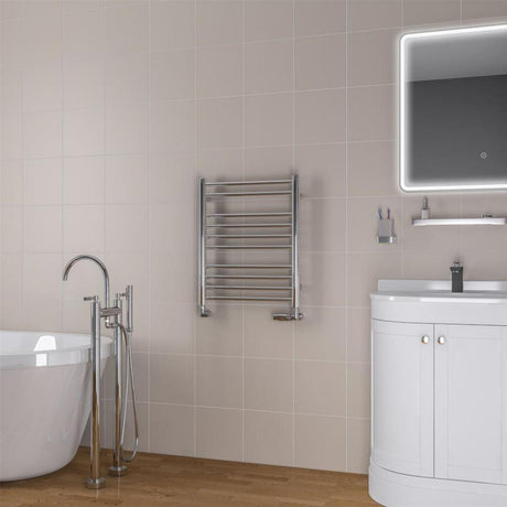 Eastbrook Biava Round 600mm x 500mm Straight Ladder Towel Radiator - Chrome - 41.0148 - TAP 'N' SHOWER