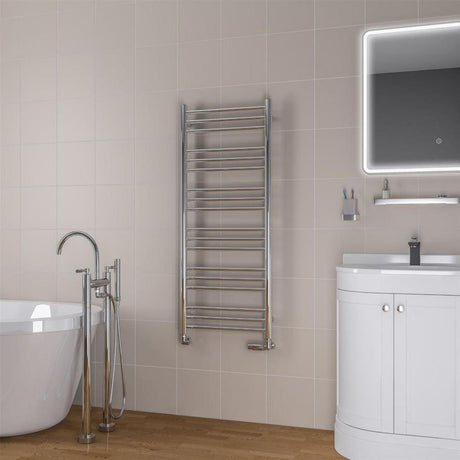Eastbrook Biava Round 1200mm x 500mm Straight Ladder Towel Radiator - Chrome - 41.0149 - TAP 'N' SHOWER