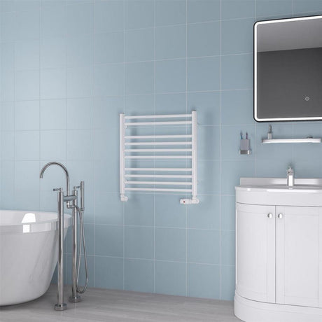Eastbrook Biava Round 600mm x 600mm Straight Ladder Towel Radiator - White - 41.0160 - TAP 'N' SHOWER