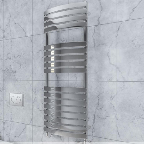 Eastbrook Staverton Tube On Tube Curved Designer Towel Radiator 1200mm x 500mm - Chrome - 41.0234 - TAP 'N' SHOWER