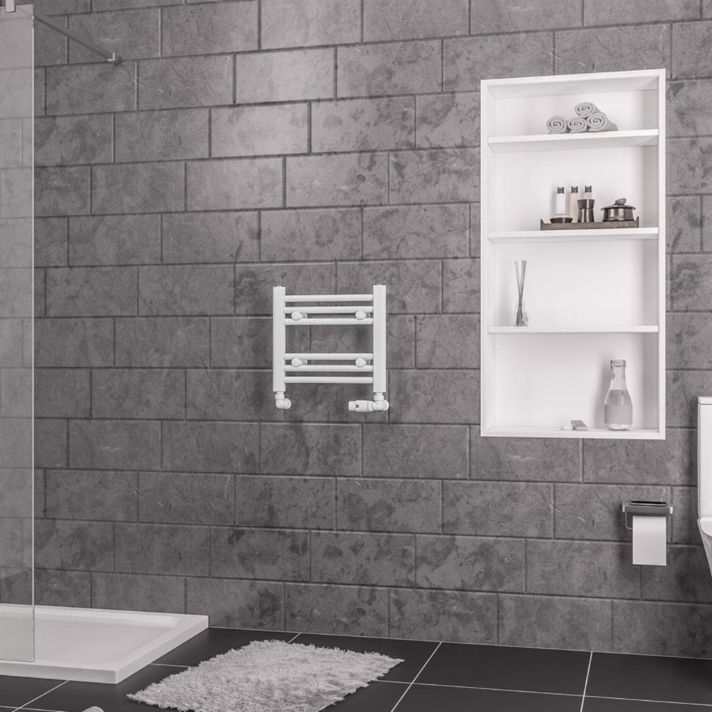 Eastbrook Biava 360mm x 400mm Straight Ladder Towel Radiator - White - 41.0278 - TAP 'N' SHOWER