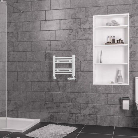 Eastbrook Biava 360mm x 400mm Straight Ladder Towel Radiator - White - 41.0278 - TAP 'N' SHOWER