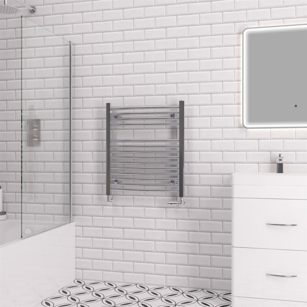 Eastbrook Biava 688mm x 600mm Curved Ladder Towel Radiator - Chrome - 41.0290 - TAP 'N' SHOWER