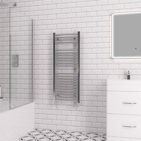 Eastbrook Biava 1118mm x 450mm Curved Ladder Towel Radiator - Chrome - 41.0292 - TAP 'N' SHOWER