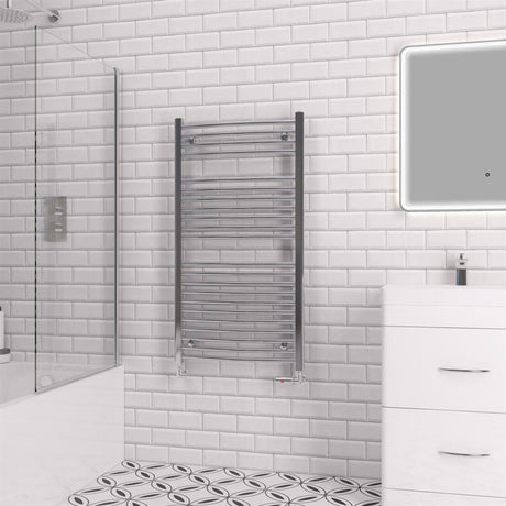 Eastbrook Biava 1118mm x 600mm Curved Ladder Towel Radiator - Chrome - 41.0293 - TAP 'N' SHOWER