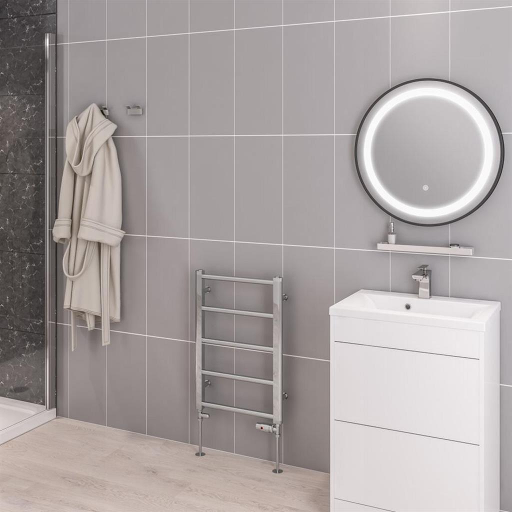 Eastbrook Tuscan Straight Ladder Towel Radiator 650mm x 450mm - Chrome - 41.0308 - TAP 'N' SHOWER
