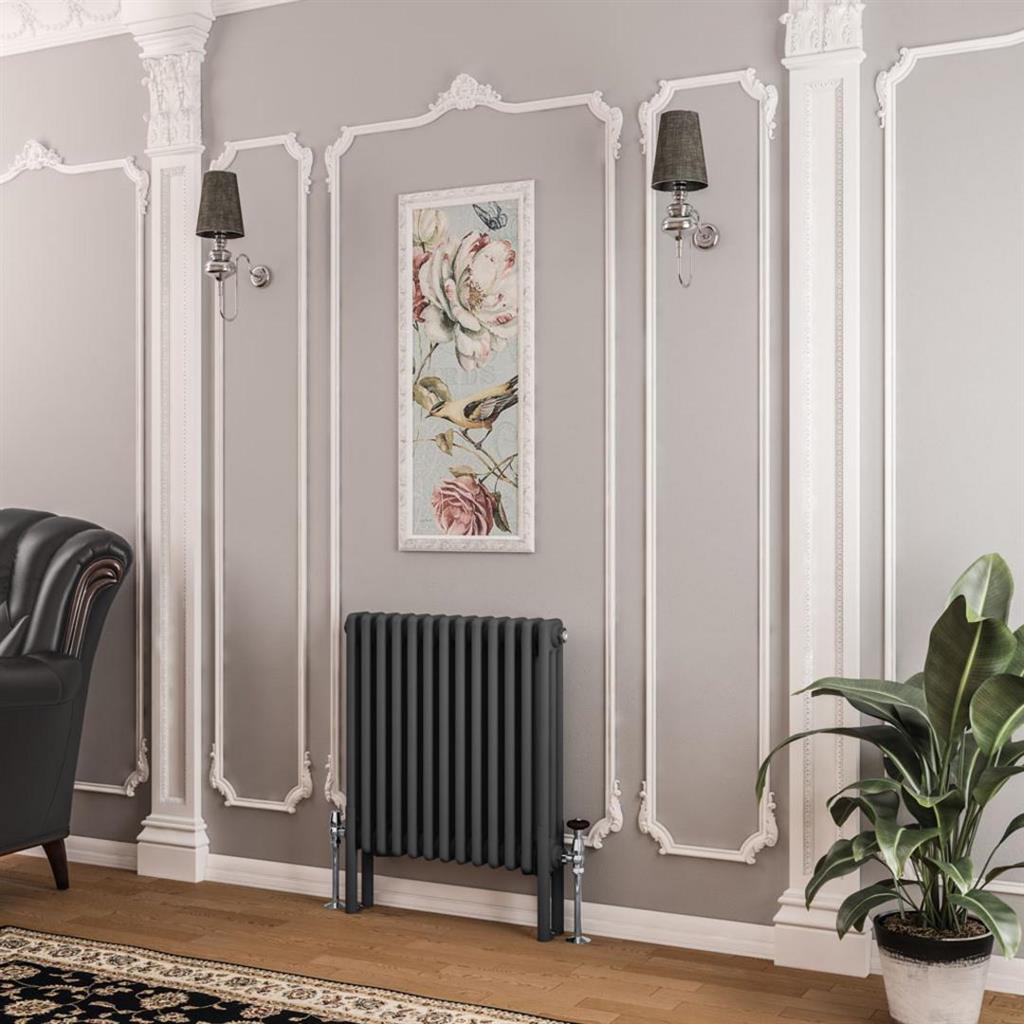 Eastbrook Imperia 3 Column Horizontal Radiator 605mm x 600mm - Matt Anthracite - 41.0354 - TAP 'N' SHOWER