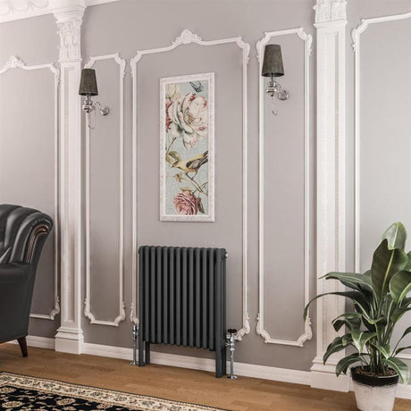 Eastbrook Imperia 3 Column Horizontal Radiator 605mm x 600mm - Matt Anthracite - 41.0354 - TAP 'N' SHOWER