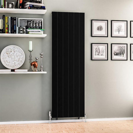 Eastbrook Mersey Aluminium Vertical Radiator 1800mm x 565mm - Matt Black - 41.0462 - TAP 'N' SHOWER
