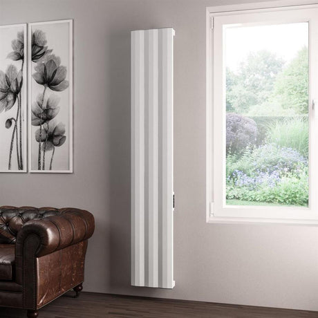 Eastbrook Derwent Dry Element Aluminium Vertical Radiator 1800mm x 304mm - Matt White - 41.0489 - TAP 'N' SHOWER