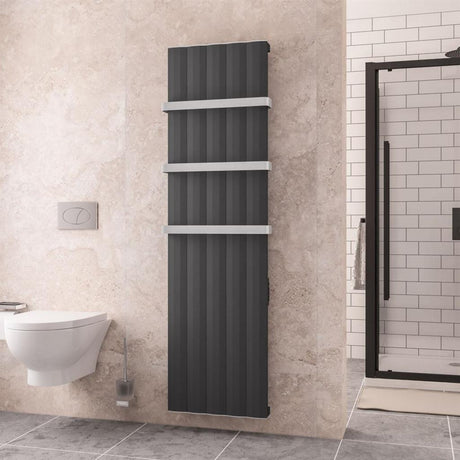 Eastbrook Derwent Dry Element Aluminium Vertical Radiator 1800mm x 504mm - Matt Anthracite - 41.0495 - TAP 'N' SHOWER