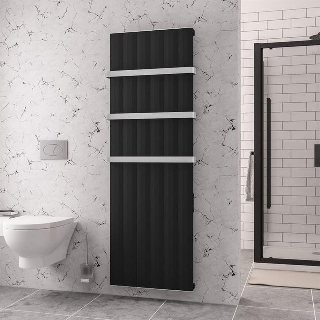Eastbrook Derwent Dry Element Aluminium Vertical Radiator 1800mm x 604mm - Matt Black - 41.0500 - TAP 'N' SHOWER