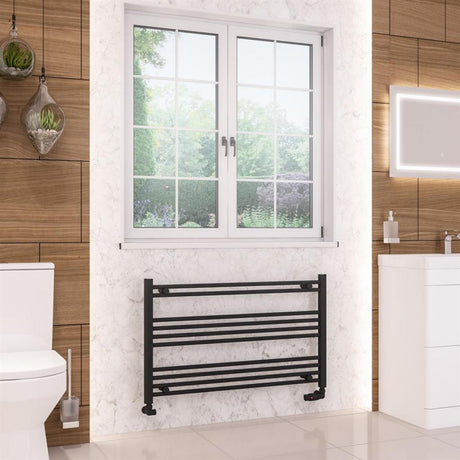 Eastbrook Wendover Straight Ladder Radiator 600mm x 1000mm - Matt Black - 41.0666 - TAP 'N' SHOWER