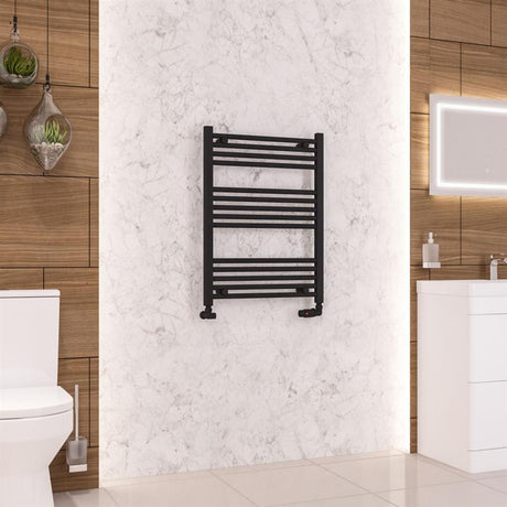 Eastbrook Wendover Straight Ladder Radiator 800mm x 600mm - Matt Black - 41.0671 - TAP 'N' SHOWER