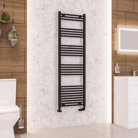 Eastbrook Wendover Straight Ladder Radiator 1600mm x 500mm - Matt Black - 41.0690 - TAP 'N' SHOWER