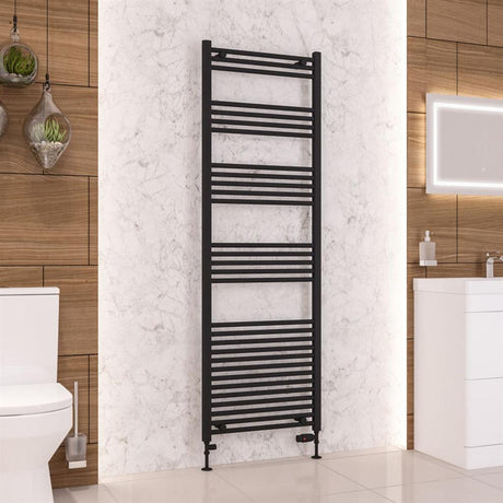 Eastbrook Wendover Straight Ladder Radiator 1800mm x 600mm - Matt Black - 41.0696 - TAP 'N' SHOWER