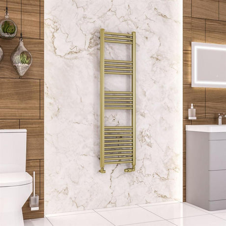 Eastbrook Wendover Straight Ladder Radiator 1400mm x 400mm - Brushed Brass - 41.0706 - TAP 'N' SHOWER