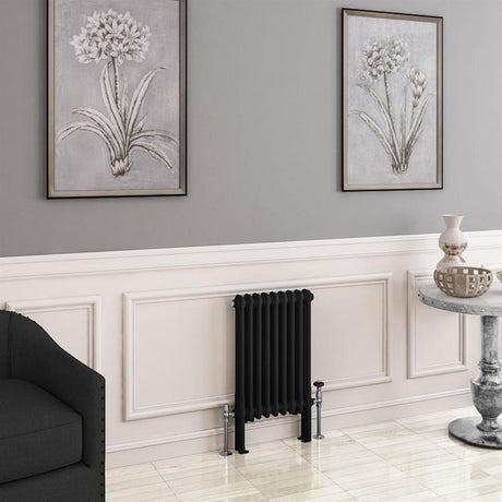 Eastbrook Imperia 2 Column Horizontal Radiator 600mm x 425mm - Matt Black - 41.0751 - TAP 'N' SHOWER