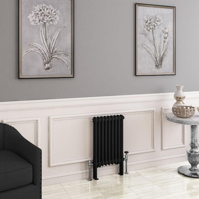 Eastbrook Imperia 2 Column Horizontal Radiator 600mm x 425mm - Matt Black - 41.0751 - TAP 'N' SHOWER