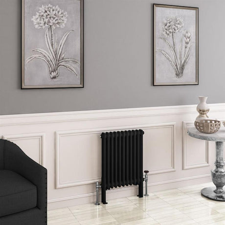 Eastbrook Imperia 2 Column Horizontal Radiator 600mm x 515mm - Matt Black - 41.0753 - TAP 'N' SHOWER