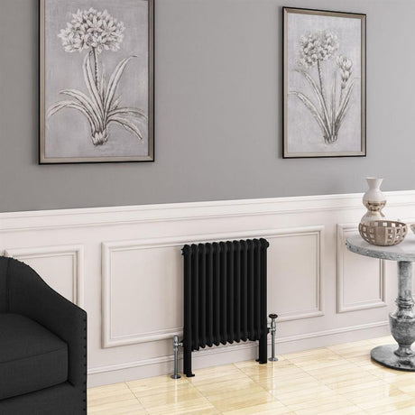 Eastbrook Imperia 2 Column Horizontal Radiator 600mm x 560mm - Matt Black - 41.0754 - TAP 'N' SHOWER