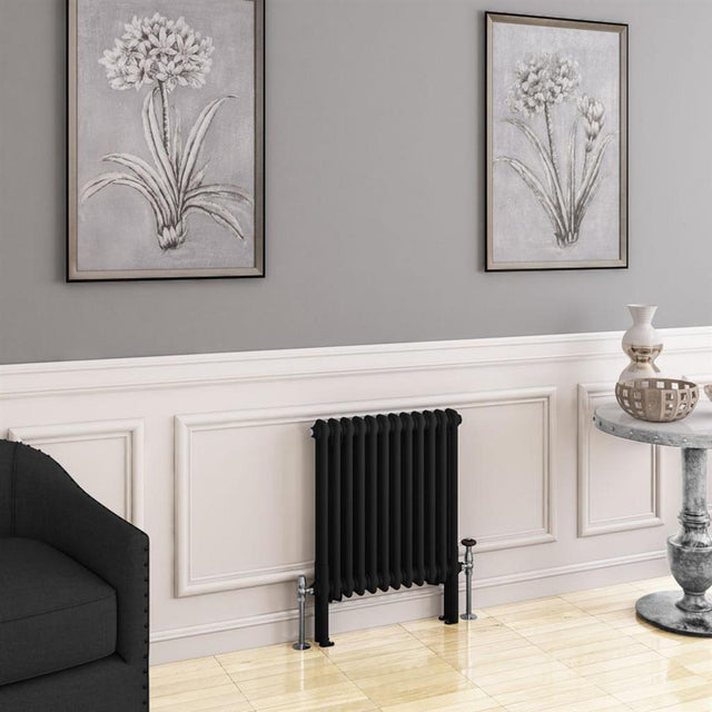 Eastbrook Imperia 2 Column Horizontal Radiator 600mm x 560mm - Matt Black - 41.0754 - TAP 'N' SHOWER