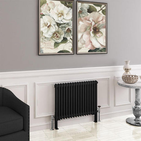 Eastbrook Imperia 2 Column Horizontal Radiator 600mm x 830mm - Matt Black - 41.0756 - TAP 'N' SHOWER