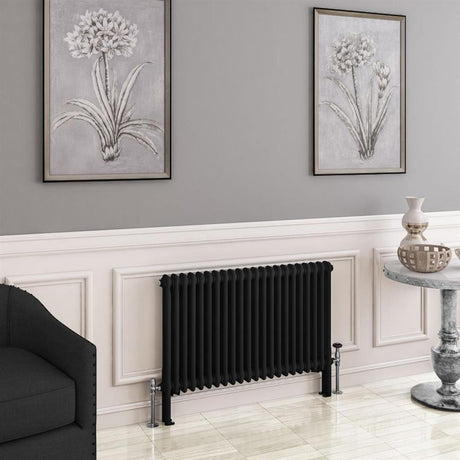 Eastbrook Imperia 2 Column Horizontal Radiator 600mm x 1010mm - Matt Black - 41.0757 - TAP 'N' SHOWER