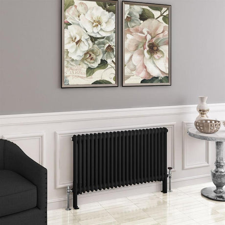 Eastbrook Imperia 2 Column Horizontal Radiator 600mm x 1145mm - Matt Black - 41.0758 - TAP 'N' SHOWER