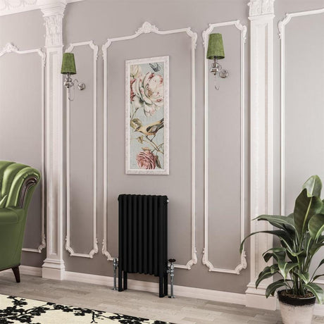 Eastbrook Imperia 3 Column Horizontal Radiator 600mm x 425mm - Matt Black - 41.0766 - TAP 'N' SHOWER