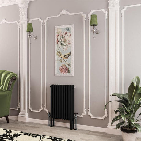 Eastbrook Imperia 3 Column Horizontal Radiator 600mm x 470mm - Matt Black - 41.0767 - TAP 'N' SHOWER