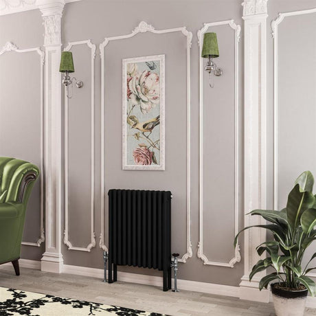 Eastbrook Imperia 3 Column Horizontal Radiator 600mm x 560mm - Matt Black - 41.0769 - TAP 'N' SHOWER