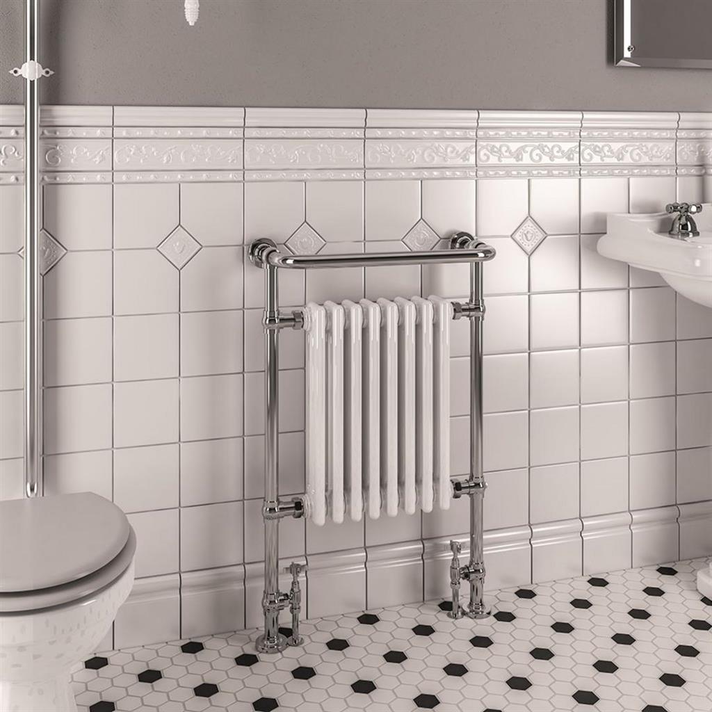 Eastbrook Isbourne Traditional Radiator 940mm x 600mm - Chrome / White - 41.1000 - TAP 'N' SHOWER
