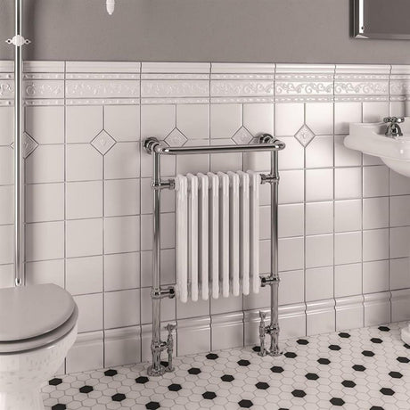 Eastbrook Isbourne Traditional Radiator 940mm x 600mm - Chrome / White - 41.1000 - TAP 'N' SHOWER