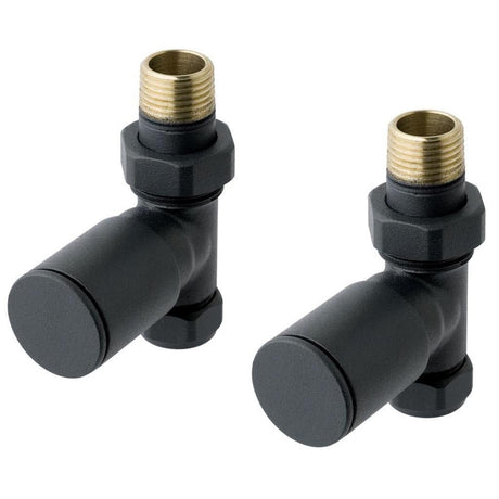 Eastbrook Straight Round Valves - Matt Anthracite - 41.3016 - TAP 'N' SHOWER