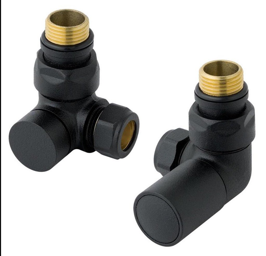 Eastbrook Corner Round Valves - Matt Black - 41.3019 - TAP 'N' SHOWER