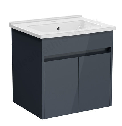 VitrA S50+ Vanity Unit w Doors 600mm - Anthracite High Gloss - 71984
