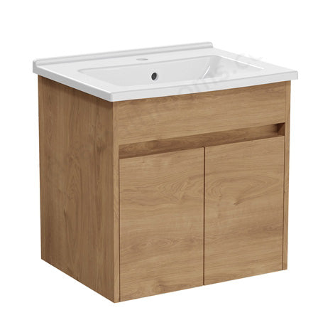 VitrA S50+ Vanity Unit w Doors 600mm - Golden Oak - 71985