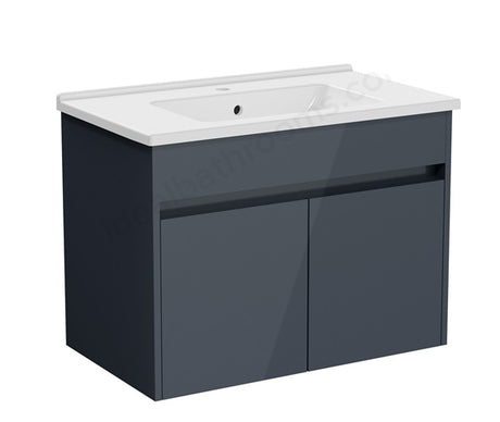 VitrA S50+ Vanity Unit w Doors 800mm - Anthracite High Gloss - 71987