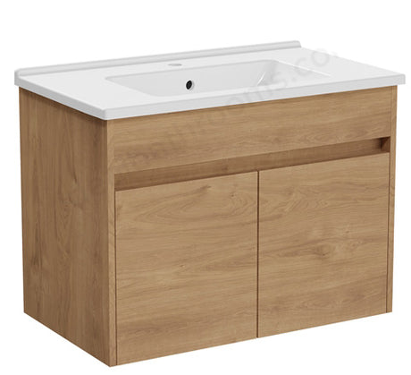 VitrA S50+ Vanity Unit w Doors 800mm - Golden Oak - 71988