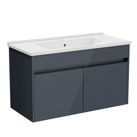 VitrA S50+ Vanity Unit w/ Doors 1000mm - Anthracite High Gloss - 71990